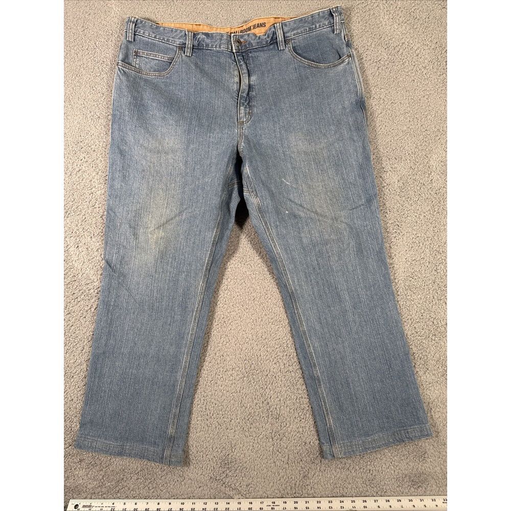 Duluth Trading Jeans Mens‎ 44x30 Blue Flex Ballroom Relaxed Fit Workwear READ
